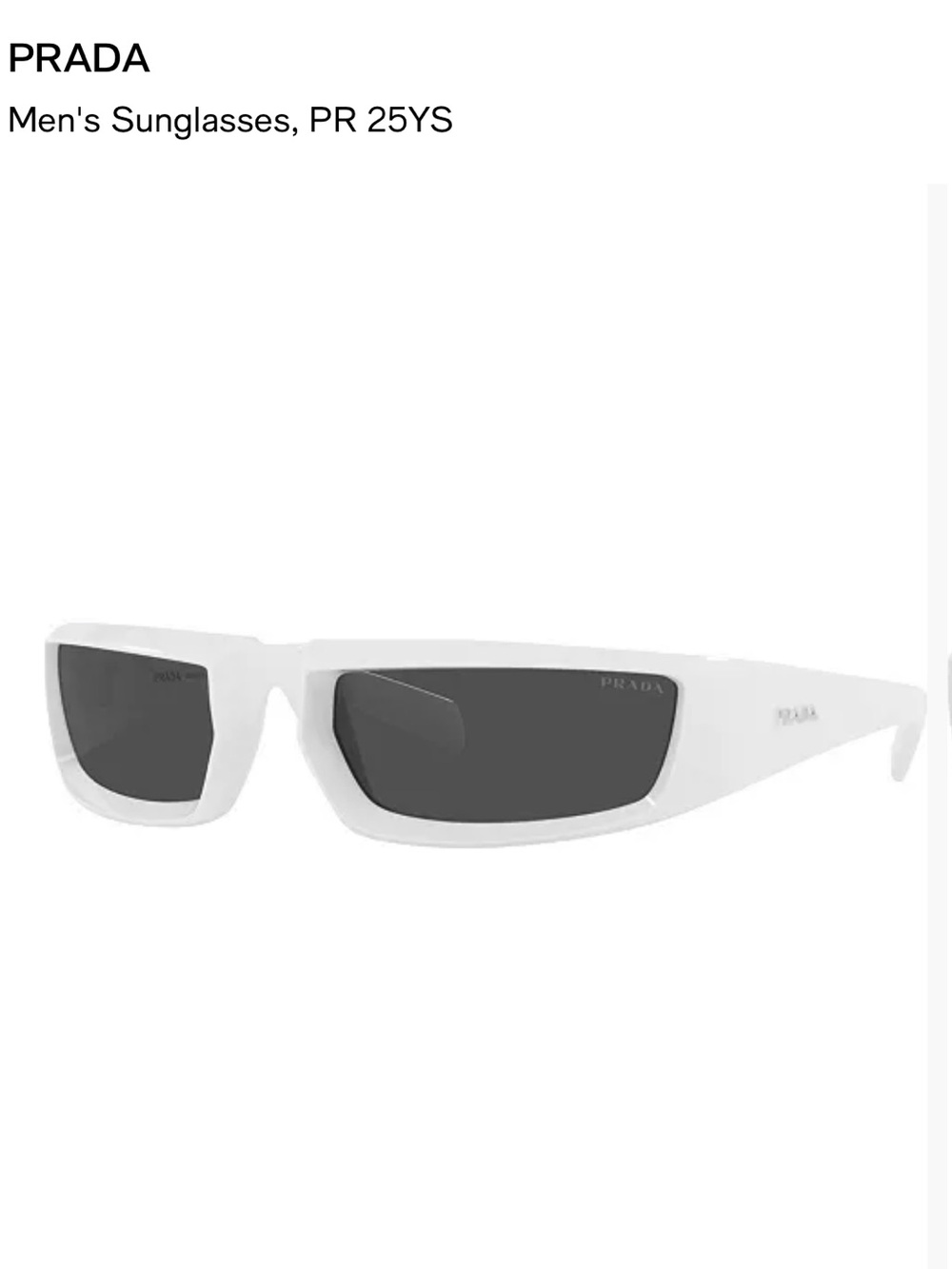 Prada Black Rectangular Men's Sunglasses